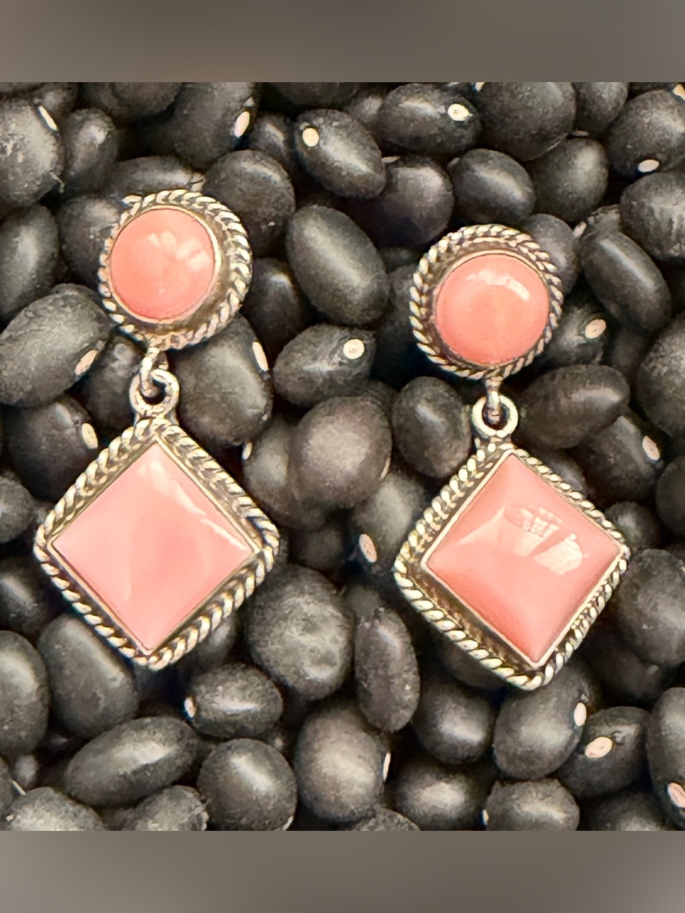 Handmade Sterling Silver & Pink Conch earrings